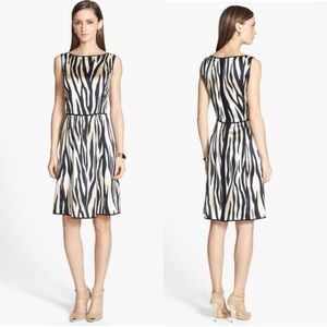 St John Tiger Stripe Silk Charmeuse Dress